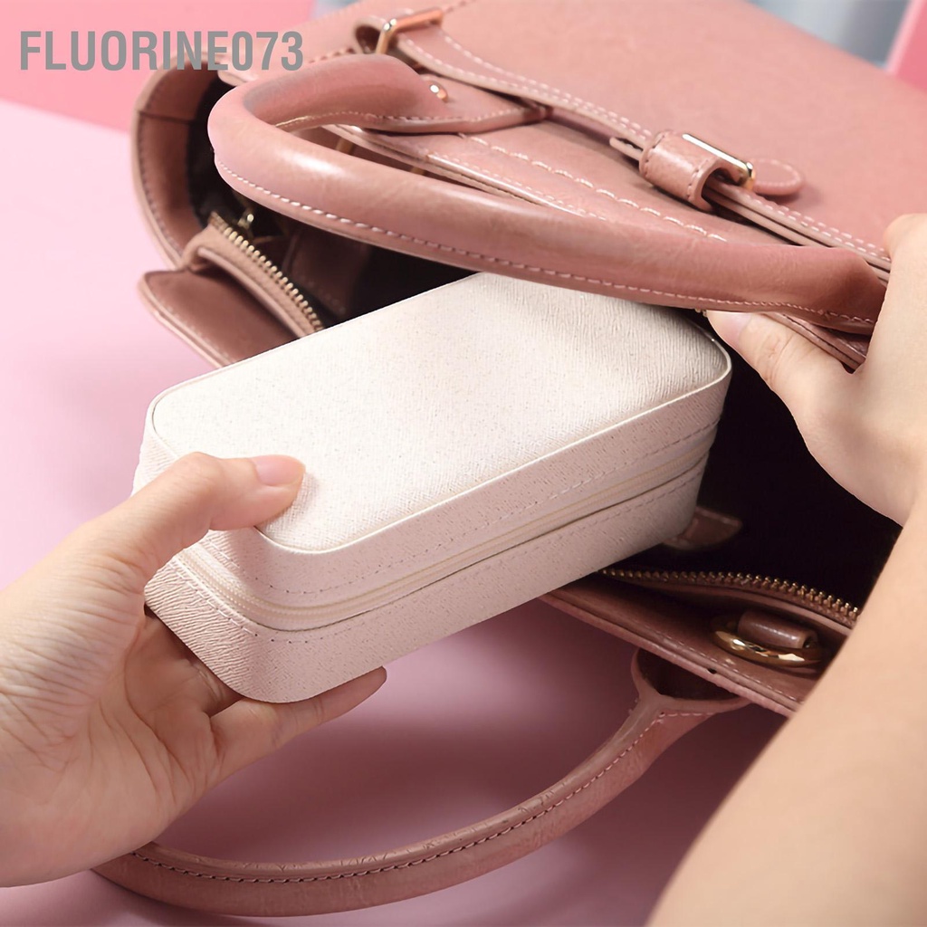 Hộp đồ trang sức Màu kẹo Hình chữ nhật Da PU bền đẹp Thanh lịch đựng được sử dụng rộng rãi cho nhẫn Hoa tai Vòng cổ【By】