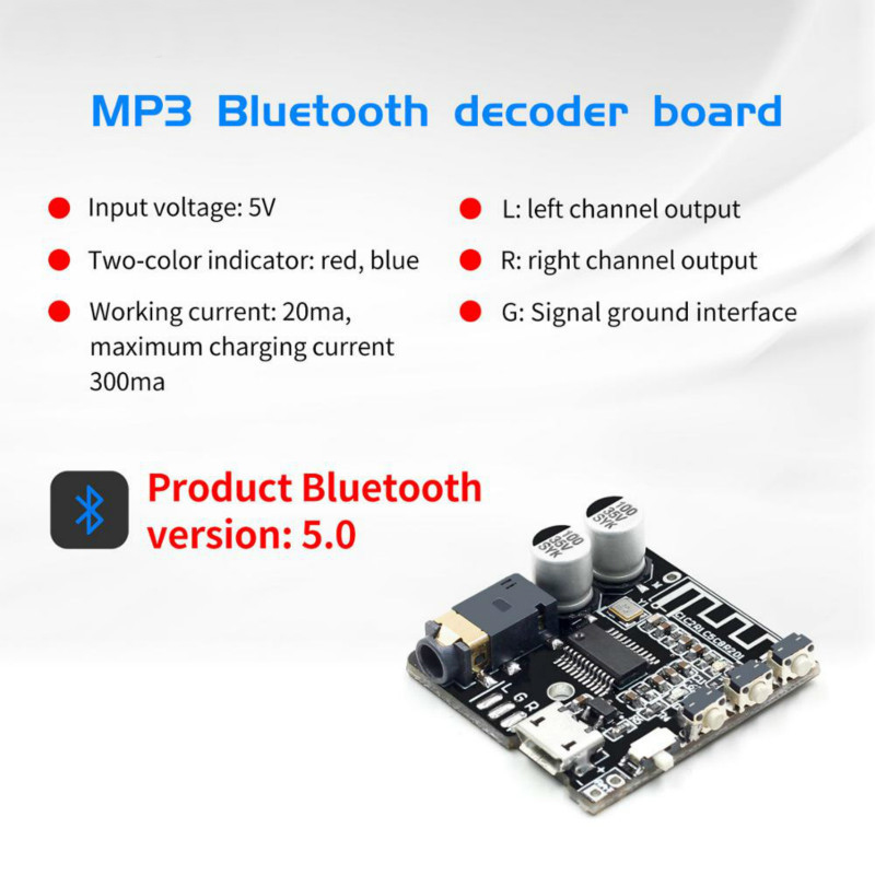 Bảng mạch VHM-314 V.20 nhận tín hiệu âm thanh Bluetooth 5.0 Mp3 Xfw-314-2.0 Và Phụ Kiện