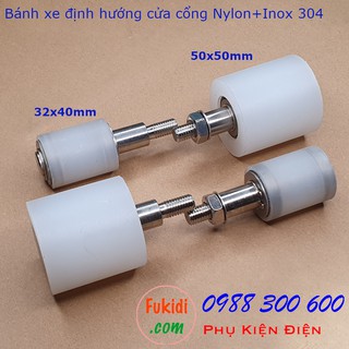 Bánh xe định hướng cửa cổng, chất liệu nylon và inox 304 size 32x40mm - BXDH3240