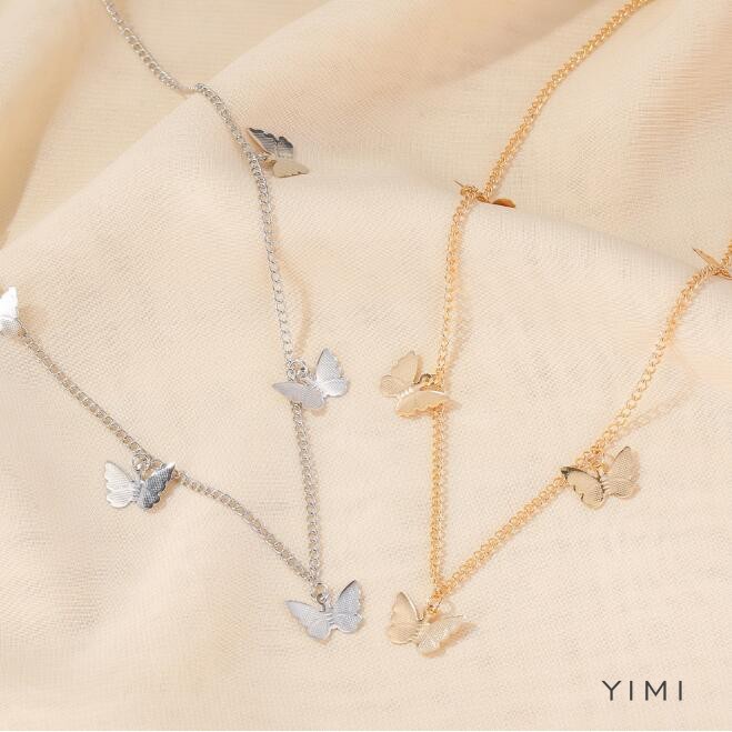 Dây ChuyềnGIADUNGTONGKHO1Dây Chuyền Mạ Vàng Mặt Dây Hình Bướm, Vòng cổ phong cách thời trang Hàn Quốc dành cho nữ