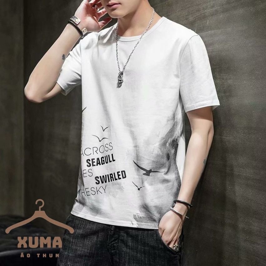 [ FREE SHIP ] Áo phông áo thun nam tay ngắn cổ tròn chất thun cotton co giãn 4 chiều hình chim xuma