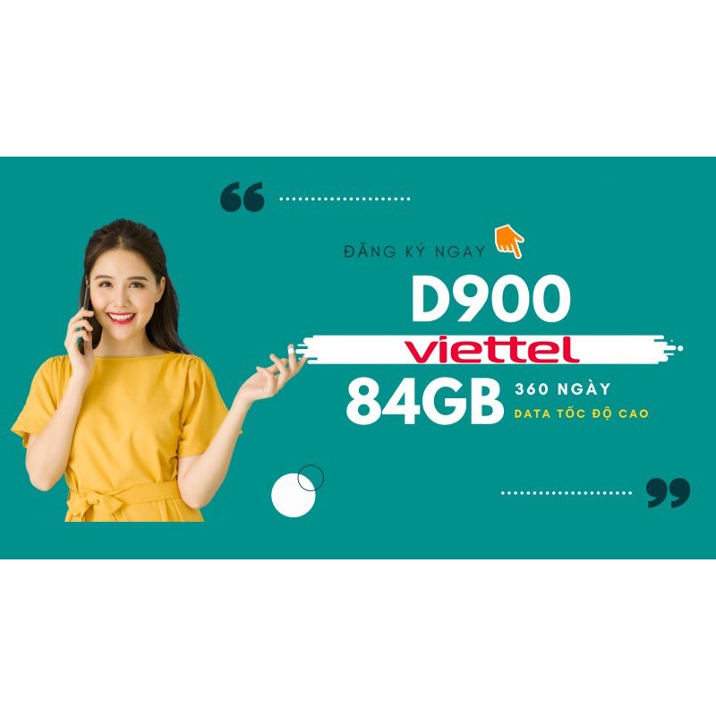 [Miễn phí 12 tháng] Sim 4G Viettel D500 - D900 (5GB-7GB/tháng) Trọn Gói 1 Năm Không Nạp Tiền