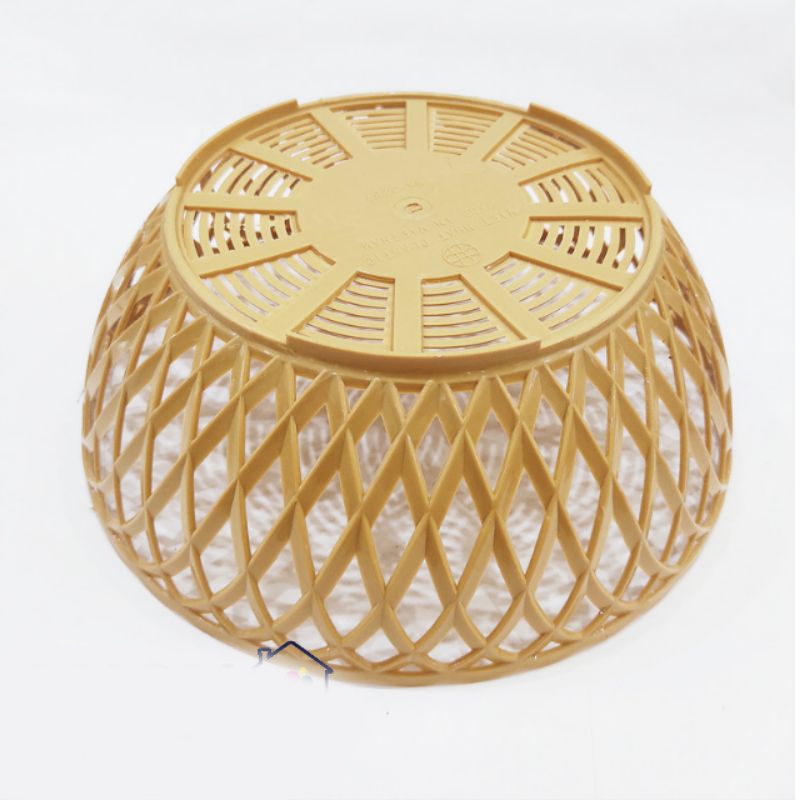 Rổ nhựa giả mây tre đan tròn 15cm đựng rau củ, hoa quả, trái cây, chưng bưởi.