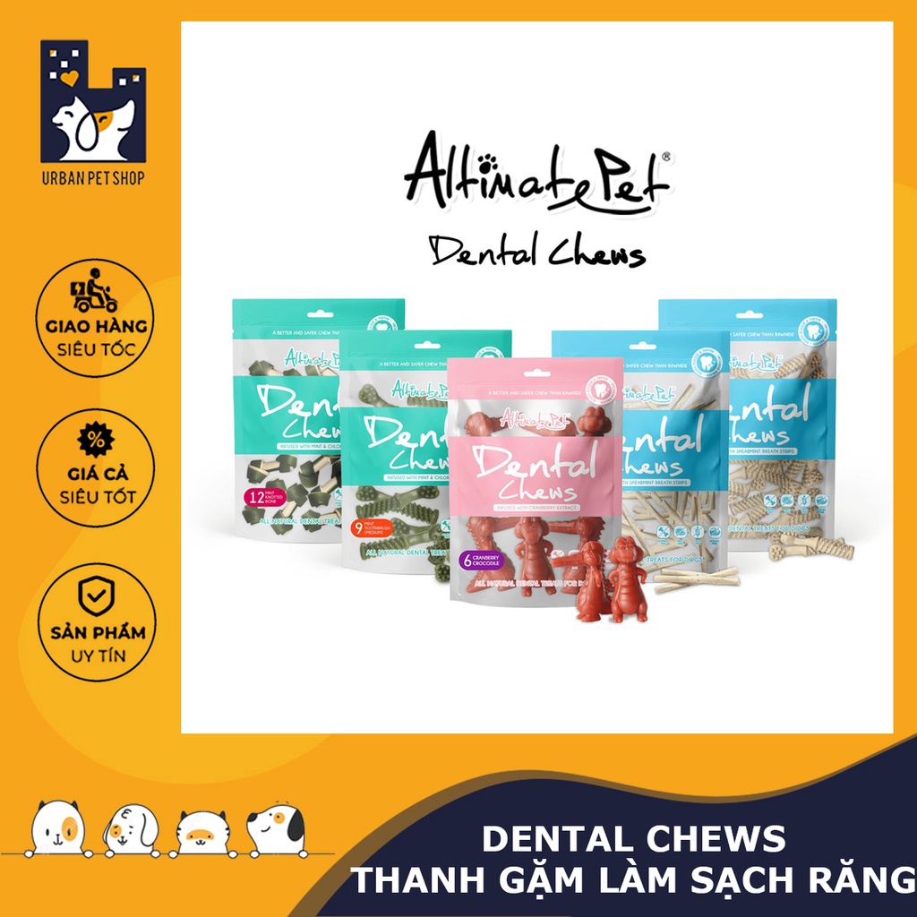 [Mã PET50K giảm Giảm 10% - Tối đa 50K đơn từ 250K] 𝗨𝗥𝗕𝗔𝗡_𝗗𝗘𝗡𝗧𝗔𝗟 𝗖𝗛𝗘𝗪𝗦_GẶM SẠCH RĂNG THƠM MIỆNG CHO CHÓ