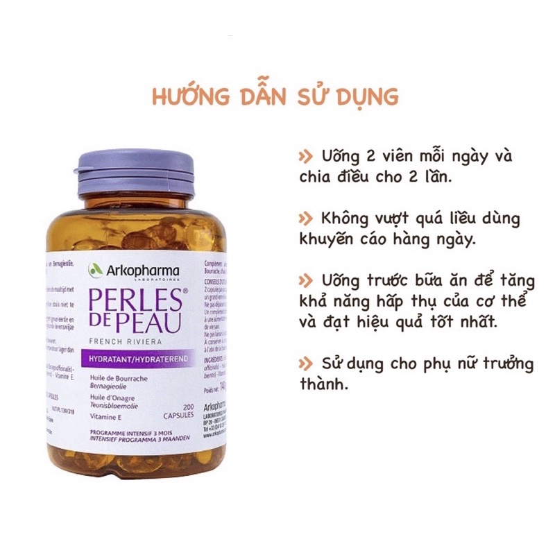 Viên Uống Đẹp Da Arkopharma Perles De Peau 200 viên