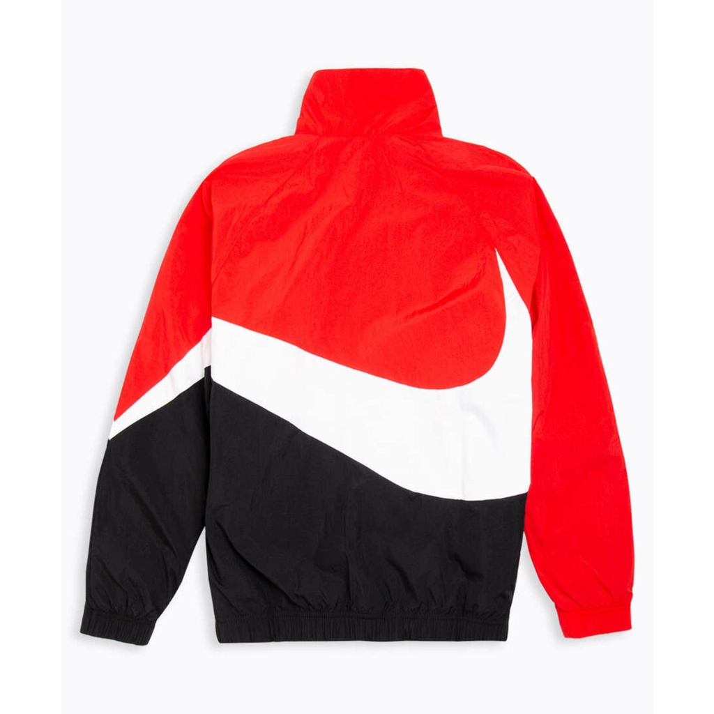 Áo khoác nam nữ N-i-k-e Big Swoosh Woven Jacket ; Áo thể thao dù chống nắng, chống thấm nước - Đỏ / Đen / Trắng