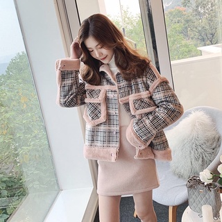 Áo dạ dáng ngắn lót lông siêu đẹp