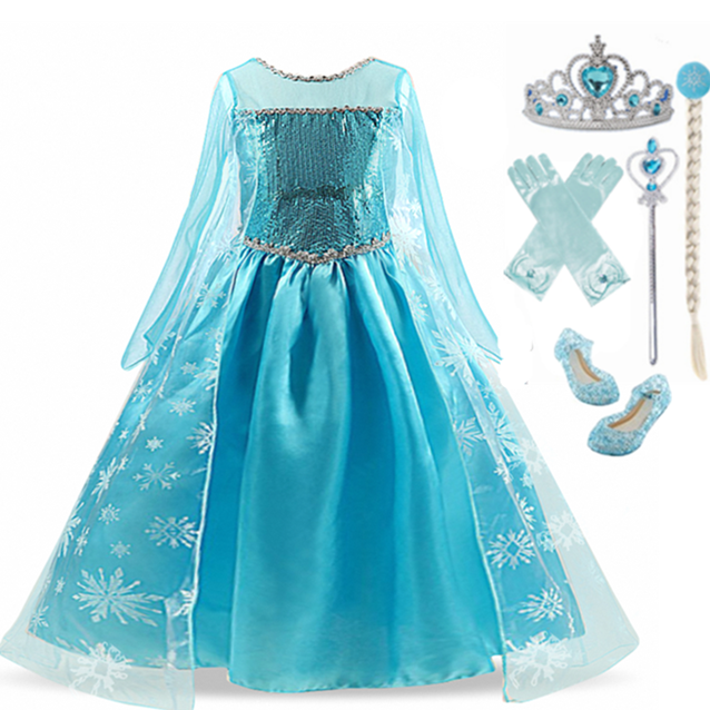 FROZEN đầm công chúa Hóa Trang Elsa 2 Mảnh Cho Bé Gái