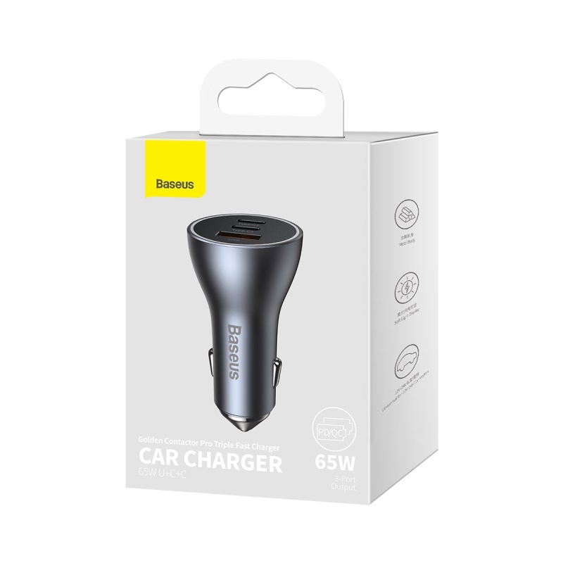 Tẩu Sạc Nhanh Baseus 65W / 60W 4.0 3.0 Trên Xe Hơi Cho iPhone 13 Pro Max Xiaomi