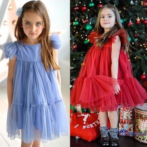 ❤XZQ-New Fashion Cute Kids Sundress Baby Girls Wedding Bridemaid Birthday Party Dress