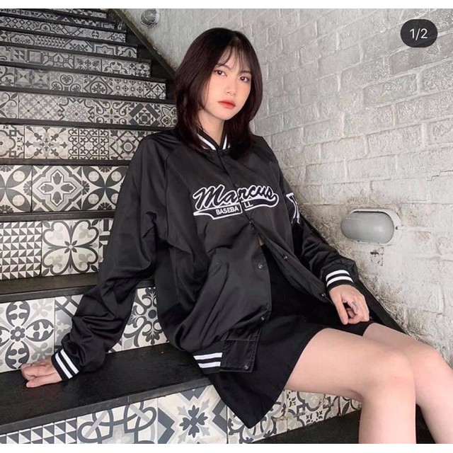 Áo Khoác kiểu dù Bomber unisex form rộng nam nữ 2 lớp MARCUS (Kèm ảnh thật Shop tự chụp) | BigBuy360 - bigbuy360.vn