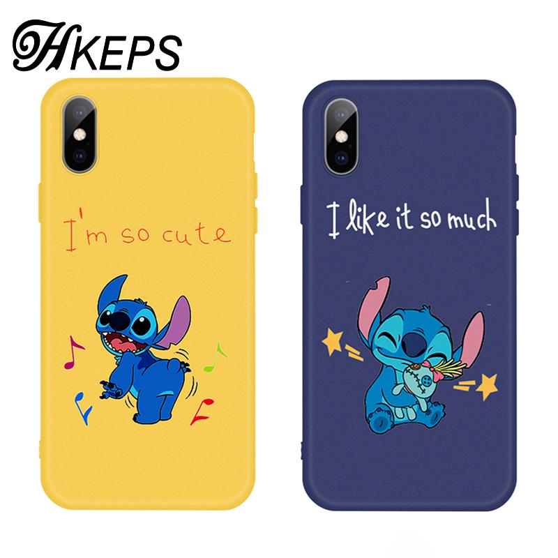 Ốp điện thoại in hình Stitch bằng silicone cho iphone XS MAX XR X 6 7 8 Plus