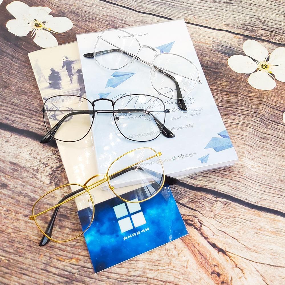 Mắt kính ngố tròn thời trang cao cấp kính teen kính có tròng kính ngố kính mắt mèo AH127 | BigBuy360 - bigbuy360.vn
