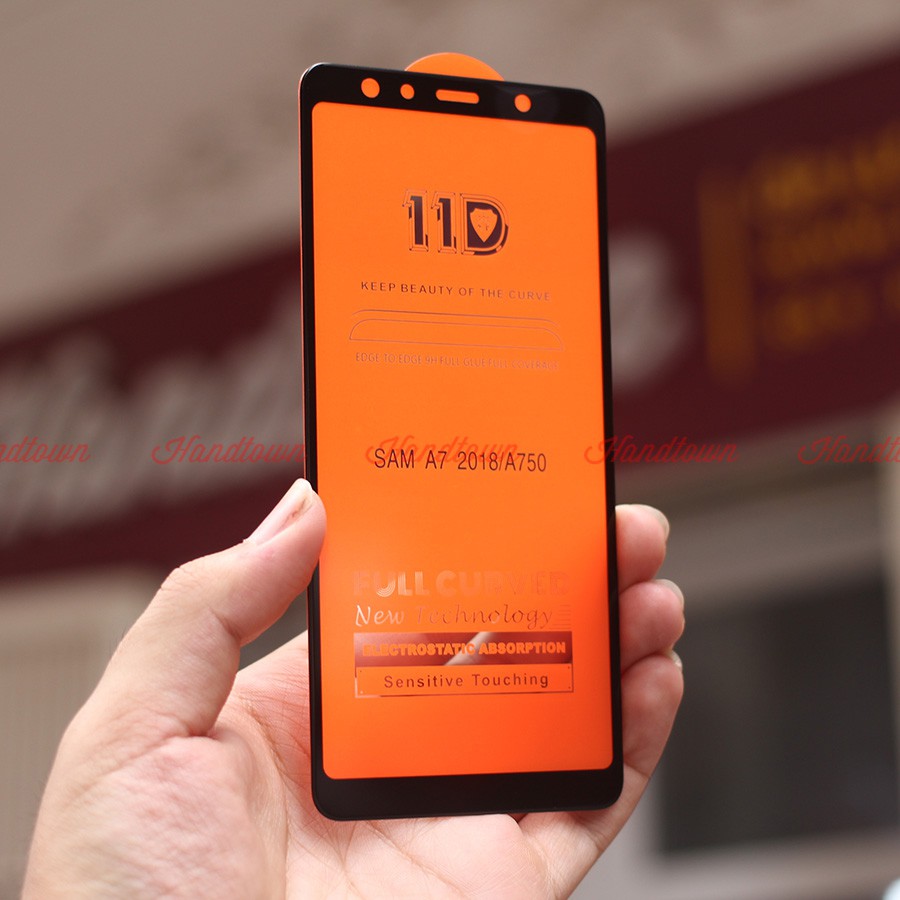 Kính Cường Lực 11D Samsung A7 2018 Full Màn Đen MIETUBL