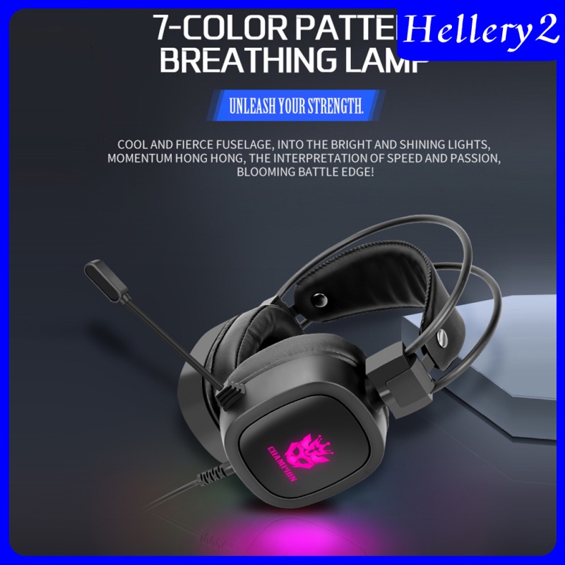 [HELLERY2] S100 Gaming Headphone Wired 7-LED with Microphone for Computer