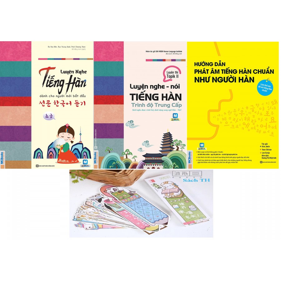 Sách Combo Toàn Tập Về Luyện Nghe Nói Phát Âm Tiếng Hàn (tặng kèm Booksmart)