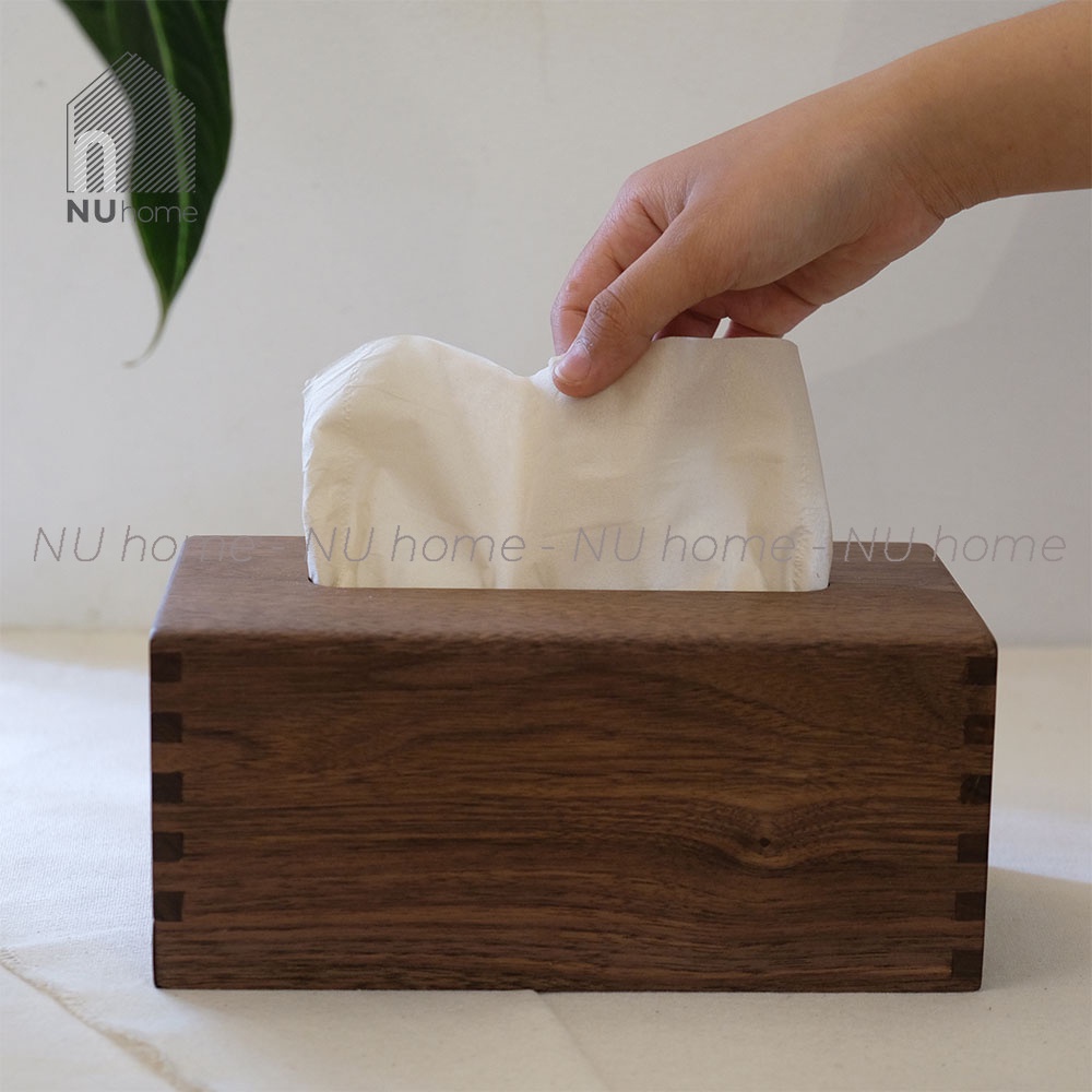 nuhome.vn | Hộp đựng giấy gỗ - Bako, hộp đựng khăn giấy bằng gỗ walnut được thiết kế đơn giản, cao cấp và tiện dụng