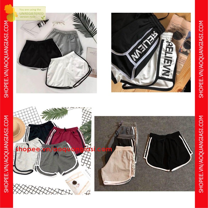 quần đùi thể thao nữ mt1079 (khách chỉ chọn màu, chữ giao ngẫu nhiên) aoquangiasi.com mặc nhà, tập thể dục