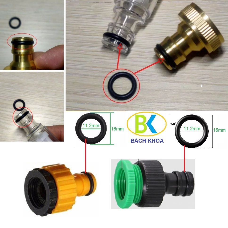 5 cái Ron, Gioăng cao su - O ring cho khớp đồng/ cút lọc đầu vào máy rửa xe cao áp