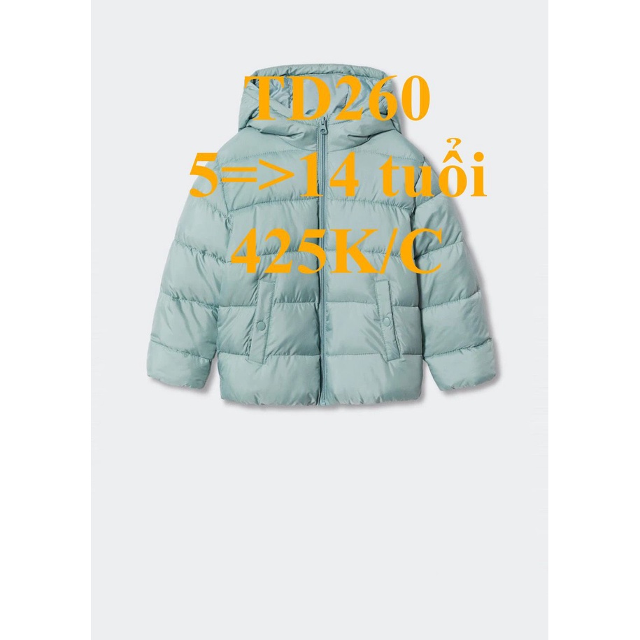 * Mã TD260: Áo phao 3 lớp  có mũ dư xịn đét bé gái, chất phao mềm mặc rất thích BC 7465