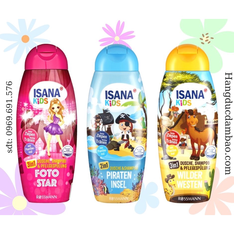 Sữa tắm gội 2in1 cho bé trai, bé gái ISANA Kids (300ml)