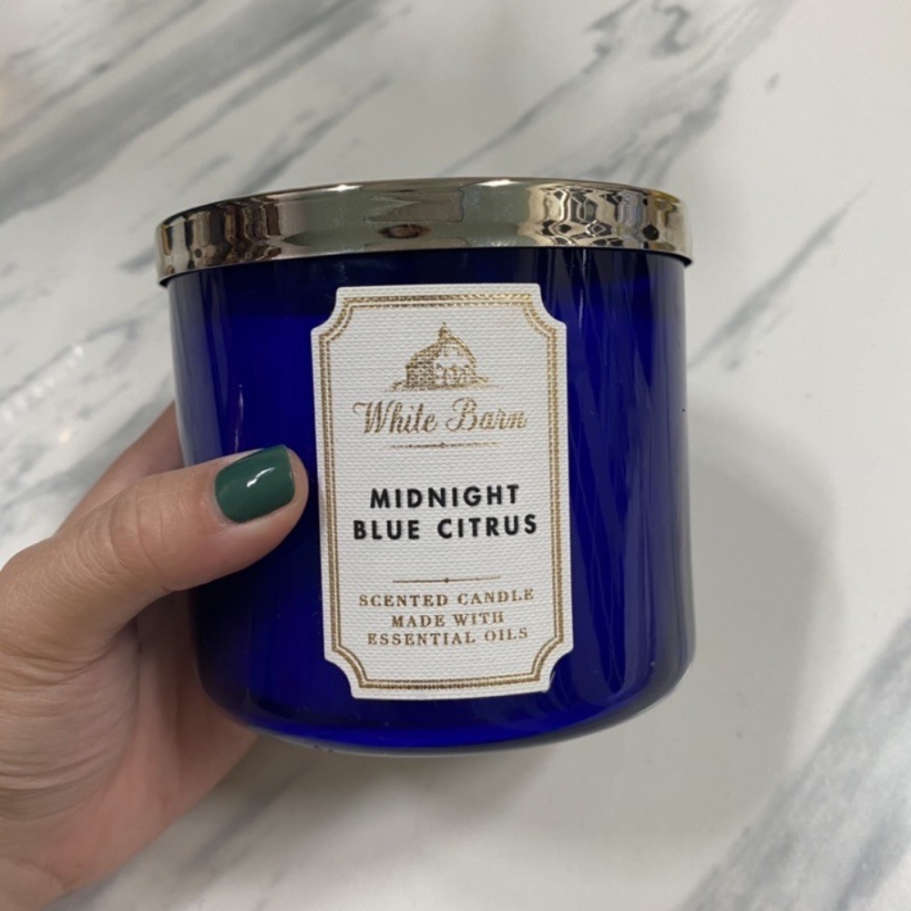 [BILL MỸ] NẾN THƠM THƯ GIÃN BATH AND BODY WORK WHITE BARN 3 BẤC MÙI MIDNIGHT BLUE CITRUS