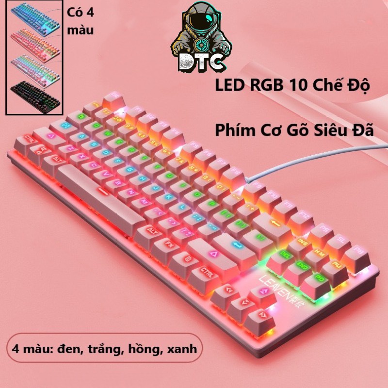 Bàn phím cơ máy tính có dây mini giá rẻ gaming k2 có dây RGB DTCstore99