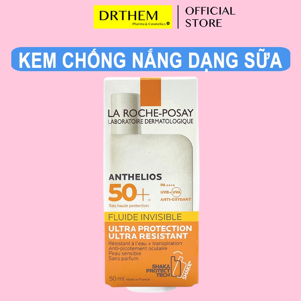 Kem Chống Nắng Dạng Sữa Mỏng Nhẹ Lâu Trôi La Roche-Posay Anthelios Invisible Fluid SPF 50+ 50ml