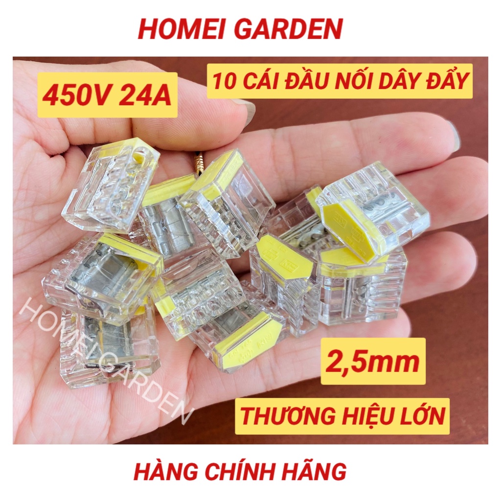 10 cái Đầu nối dây đẩy vào PC tiêu chuẩn chất lượng cao 450V 24A 2,5mm - HM0003-10