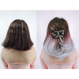 Tóc kẹp chữ u nhuộm ombre dễ thương
