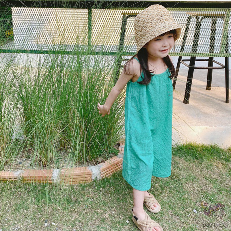 Áo Liền Quần Ống Rộng Thời Trang Mùa Hè Hàn Quốc Cho Bé Gái