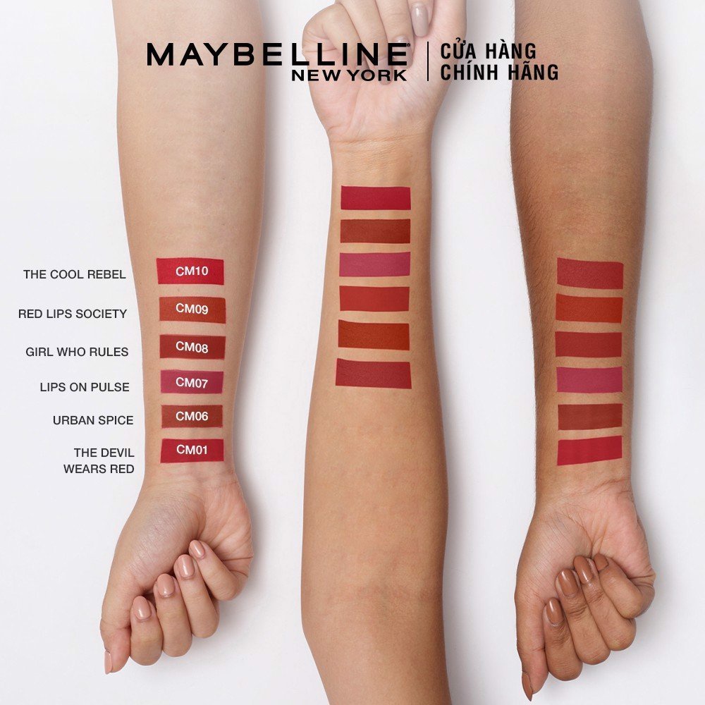 Son Kem Mịn Lì Như Nhung, Tạo Hiệu Ứng Đa Chiều Maybelline Cushion Mattes New York