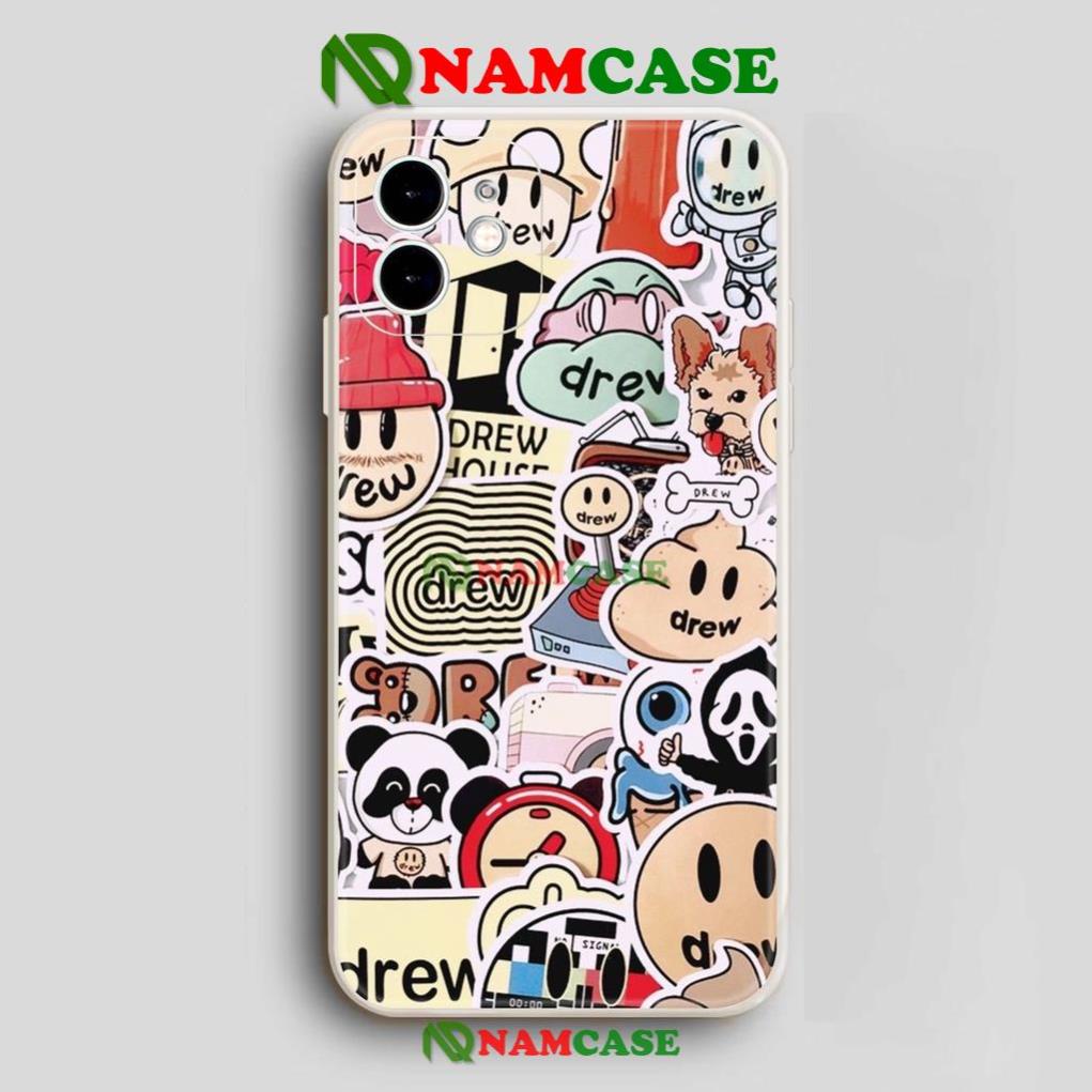 Ốp lưng iPhone Drew cạnh viền vuông silicon mềm dẻo cho iphone 6/6s/7/8/X/XS/XR/11/12/13 Pro Plus Max cute dễ thương đẹp