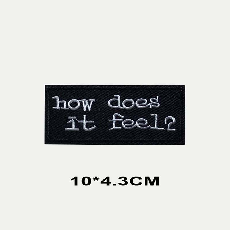 1 Miếng Dán Ủi Trang Trí Quần Áo Hình Chữ Thêu Phong Cách Punk Rock DIY