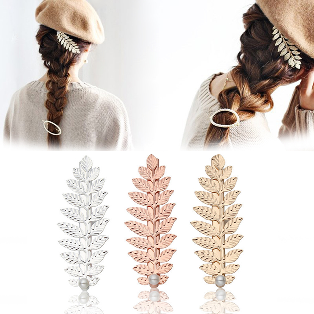 Cài tóc kiểu chiếc lá hợp kim thời trang dành cho cô dâu