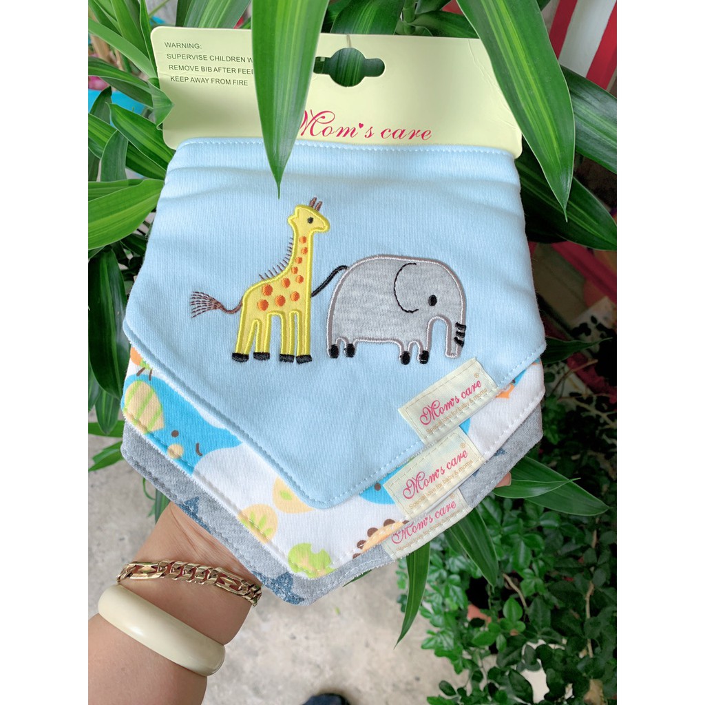 Set 3 Yếm Cổ Cho Bé Loại đẹp, Set Yếm Momcare