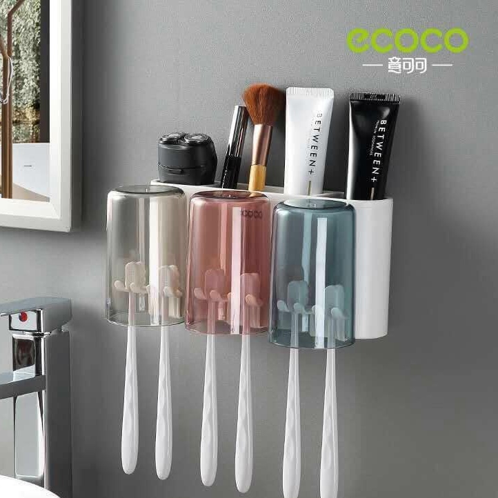 Giá Treo Bàn Chải Kem Đánh Răng Kèm 3 Cốc Ecoco 1925 Thông Minh Tiện Lợi Mẫu Mới Nhất