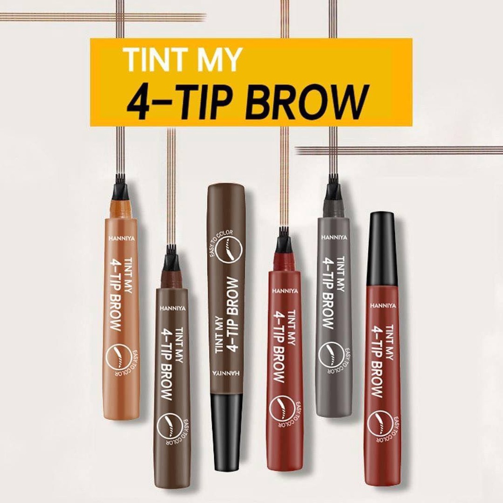 Chì kẻ mày, Bút kẻ lông mày gẩy sợi 4 ngòi nét mảnh lâu trôi Eye Brow Contouring 5g