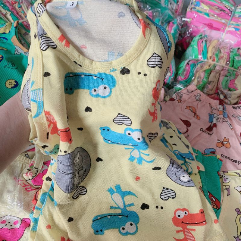 {7-18kg} Bộ ba lỗ bé trai chất cotton co giãn 4c (nhiều hình)