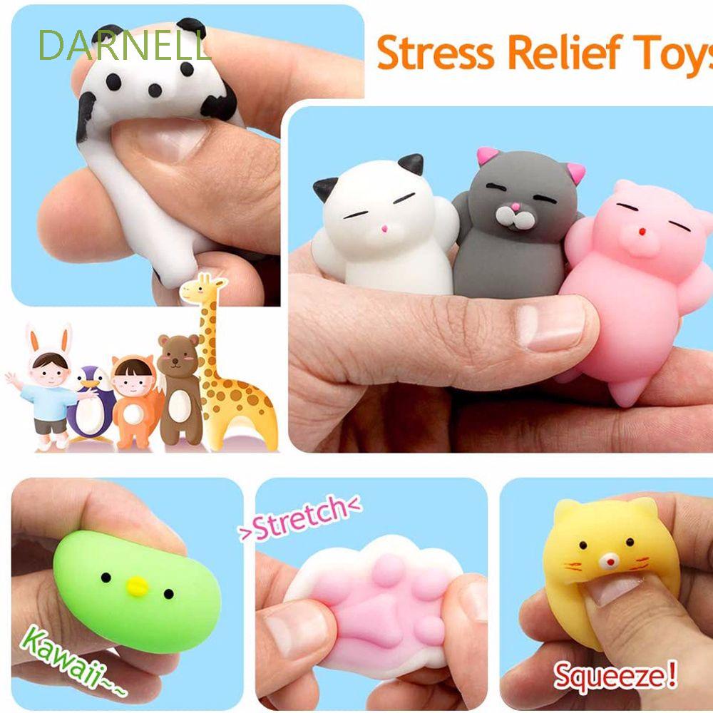 DARNELL 10Pcs/set Stress Relief Toy Soft Kawaii Animal Mochi Toys Desktop Ornaments Party Cute Funny Mini Mochi Creativity Stress Relief Toy