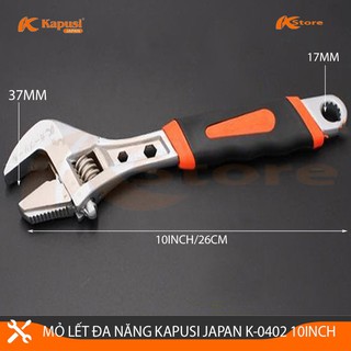 Mỏ lết đa năng kapusi japan k-0402 10inch/26cm, mỏ lết vặn đai ốc - mở ống nước