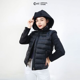 Áo phao phối tay dáng ngắn CCHAT