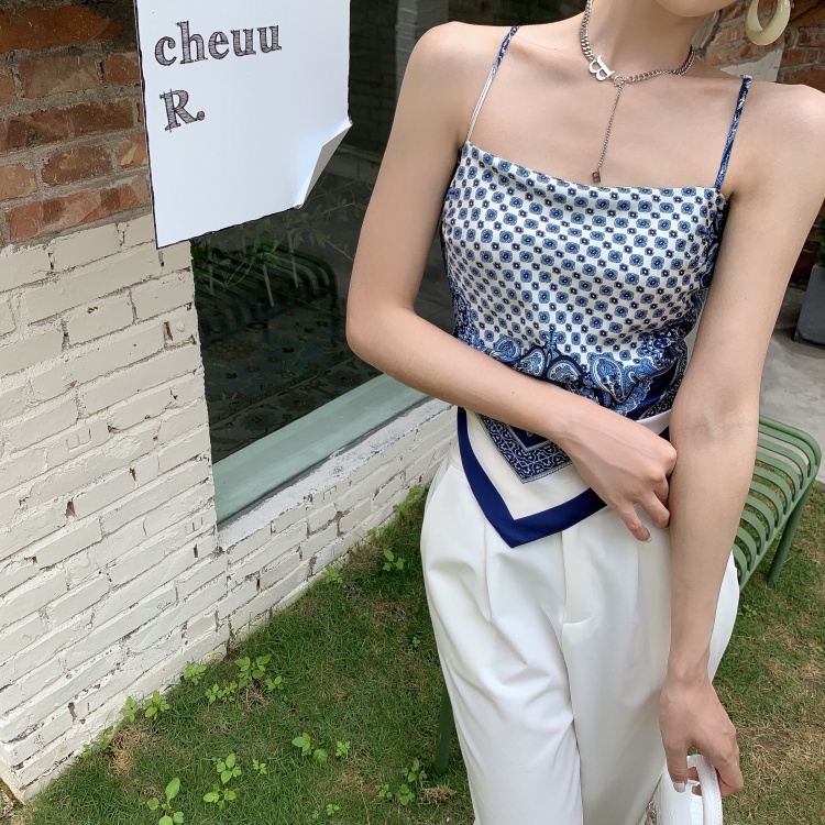 Áo yếm 2 dây buộc nơ sau lưng chất vải lụa ca cấp hàng Quảng Châu