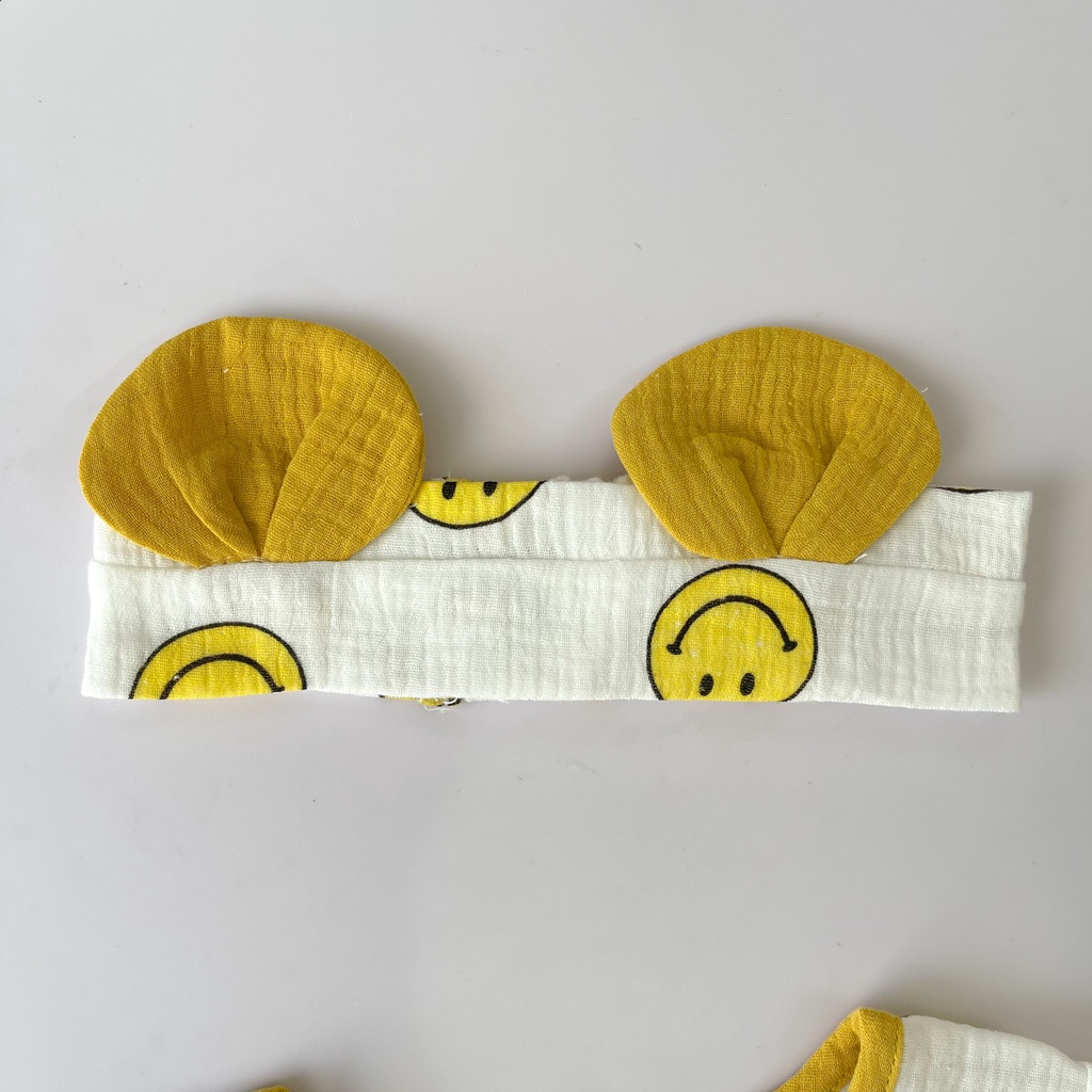 Bộ quần áo sơ sinh mùa hè Nina Kids Boutique Set đồ bộ unisex cho bé trai bé gái Kèm Turban Size 0 24 tháng