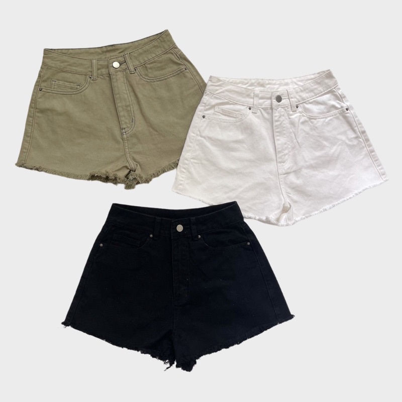 Quần short jeans lai tua vingage