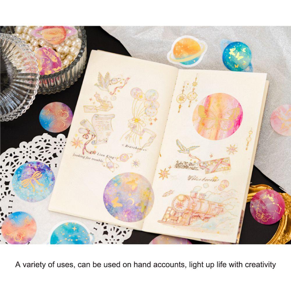 LEISURE Bộ 30 Miếng Dán Trang Trí Điện Thoại / Nhật Ký Bằng PVC Hình Hành Tinh Dễ Thương