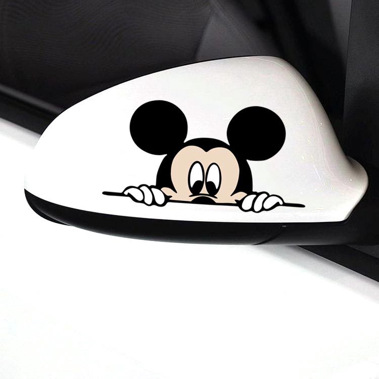 Decal hình chuột Mickey Minnie dán kính chiếu hậu xe hơi