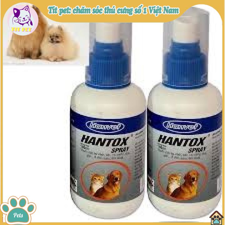 HANTOX- Spray thuốc xịt trị ghẻ, ve , bọ chét trên Chó. Chai 100ml