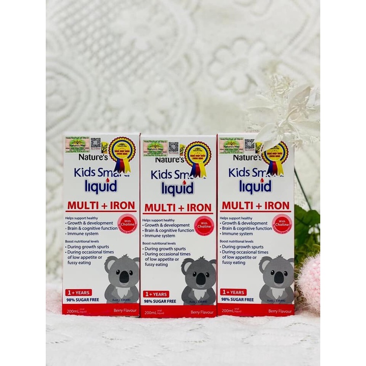 Nature's way kids smart liquid multi iron bổ sung kẽm sắt tăng đề kháng phát triển toàn diện cho bé.suckhoechomoinha