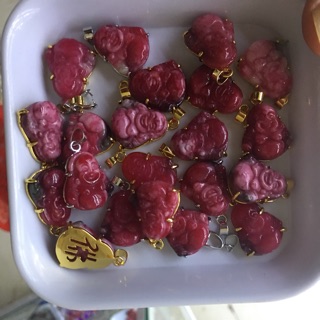 Mặt dây chuyền di lặc Ruby thiên nhiên